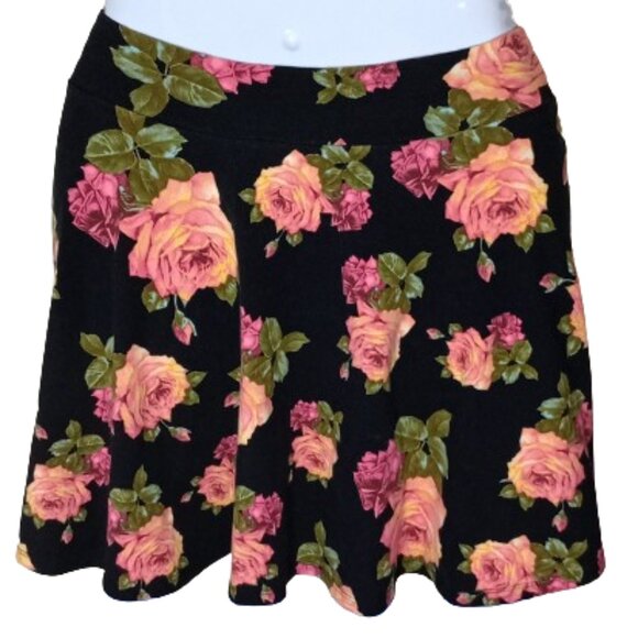 Charlotte Russe Lovely Floral Rose Pattern Skirt Women's Size L - Picture 1 of 5